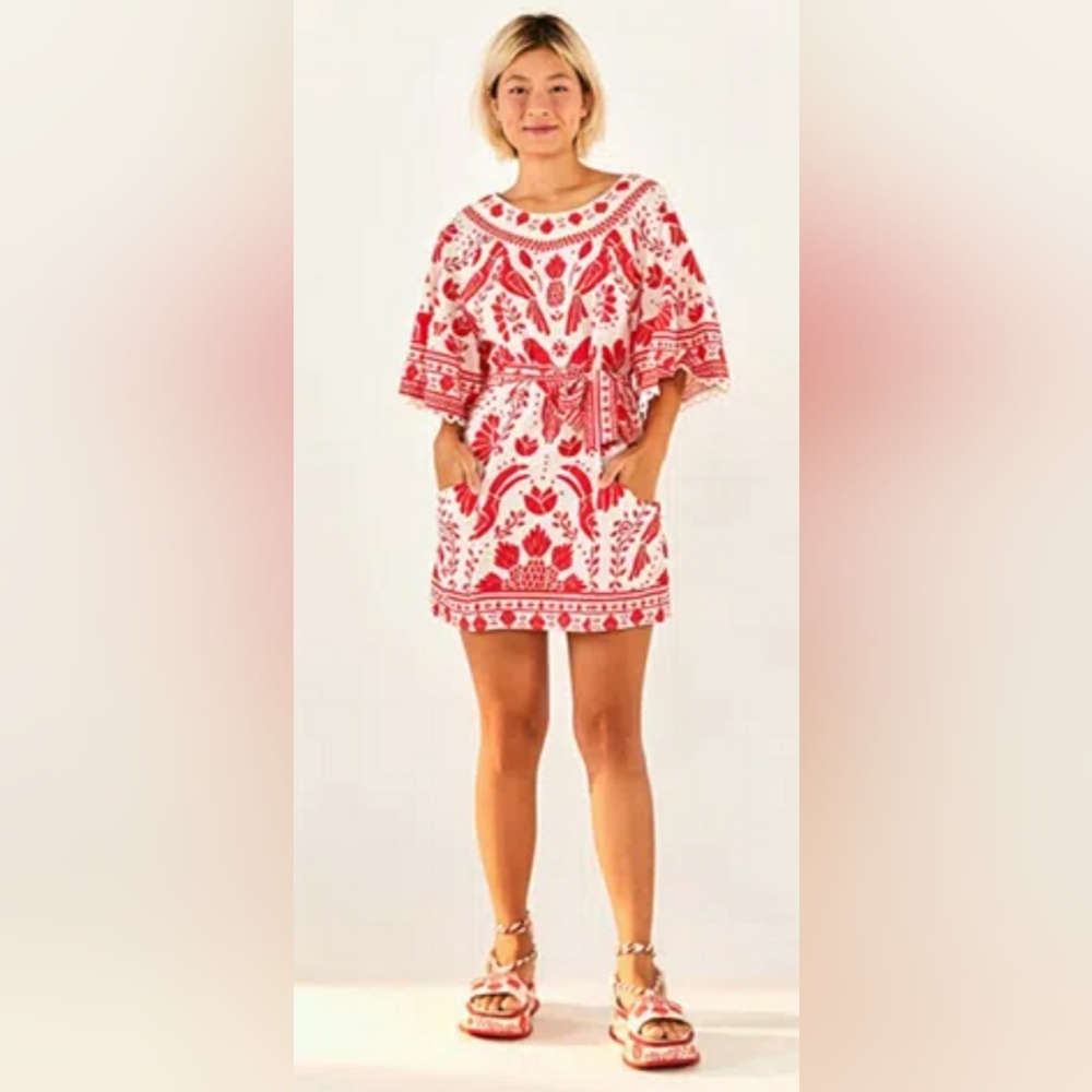 Farm Rio Jungle Flow Mini Dress EUC